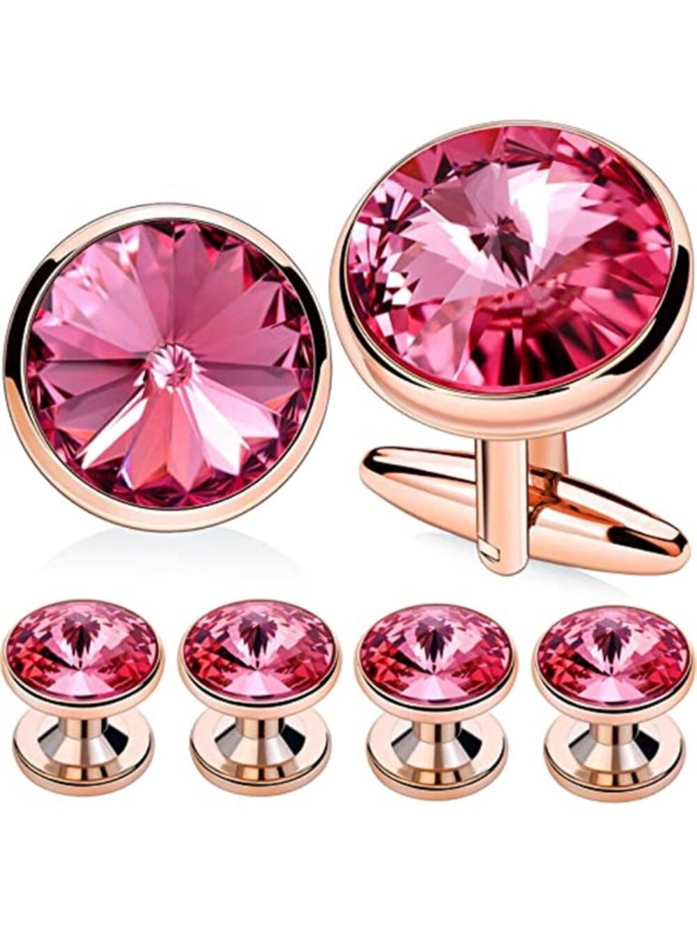 Men's Cufflinks with 6 pcs Shirt Studs Set